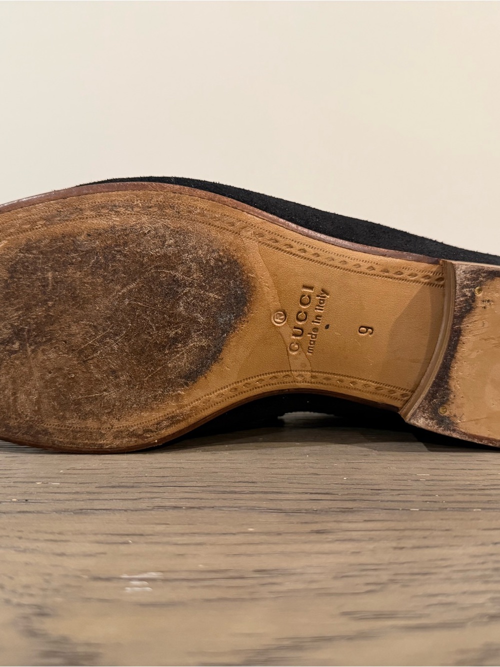 Gucci Black Suede Horsebit Loafers Size 9 - Picture 6 of 7
